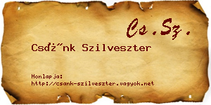 Csánk Szilveszter névjegykártya